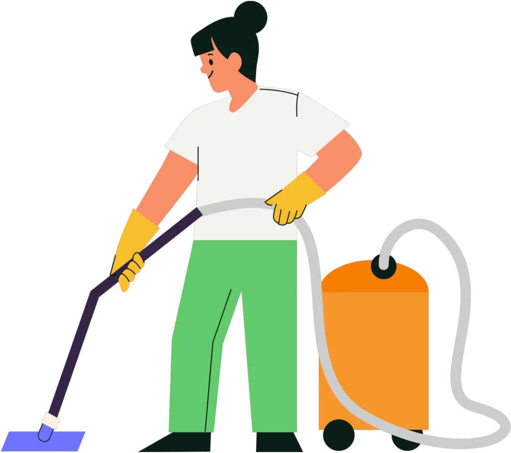 Professional Home Cleaning Service Illustration Clipart: Neat and Tidy