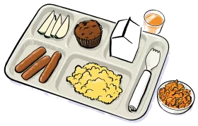 School Breakfast Tray Clipart: A Colorful Morning Meal Illustration for Kids