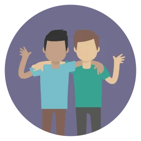 Two Friends Bonding Together: A Heartwarming Friendship Clipart Illustration