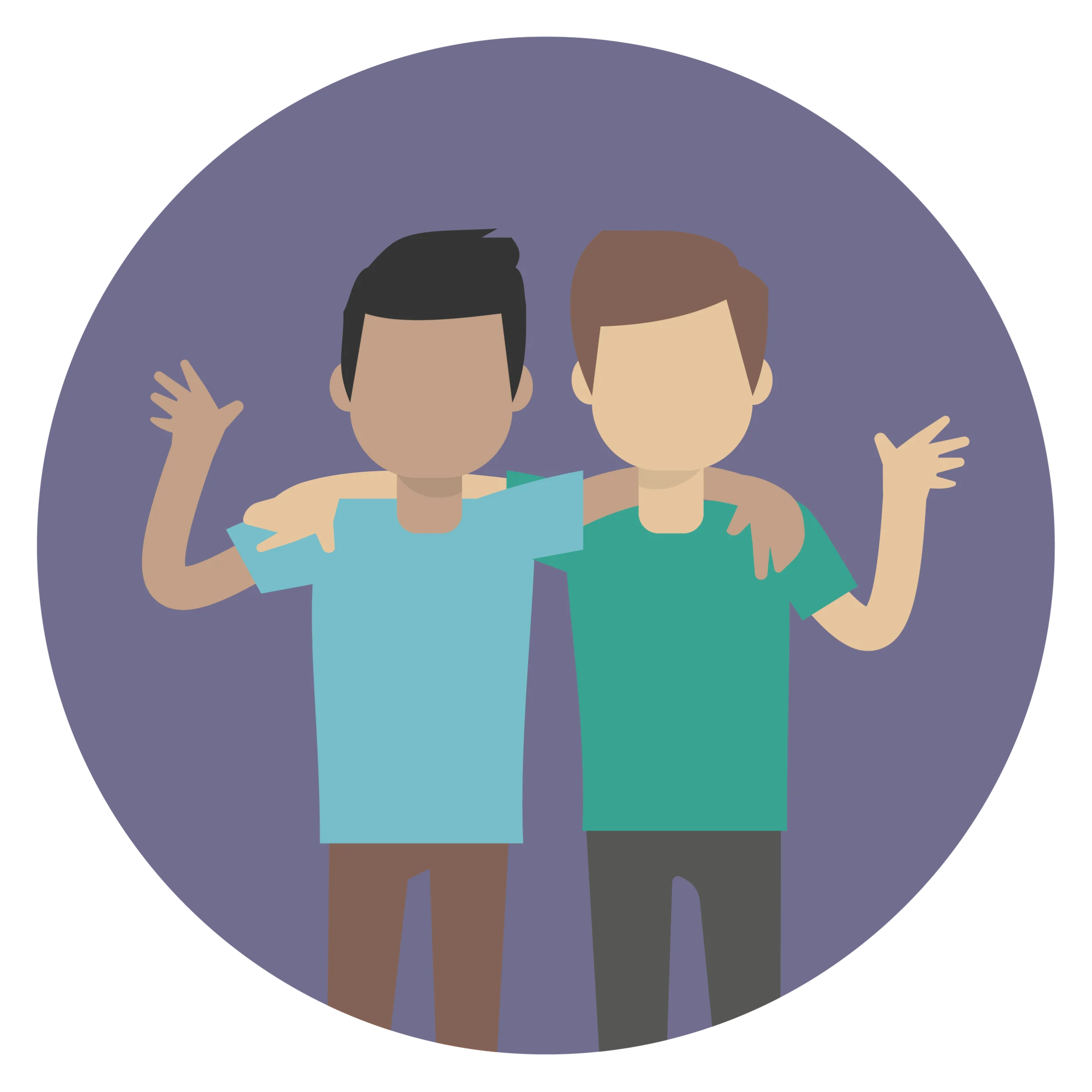 Two Friends Bonding Together: A Heartwarming Friendship Clipart Illustration