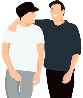Two Friends Sharing a Moment of Comfort and Support Clipart Illustration