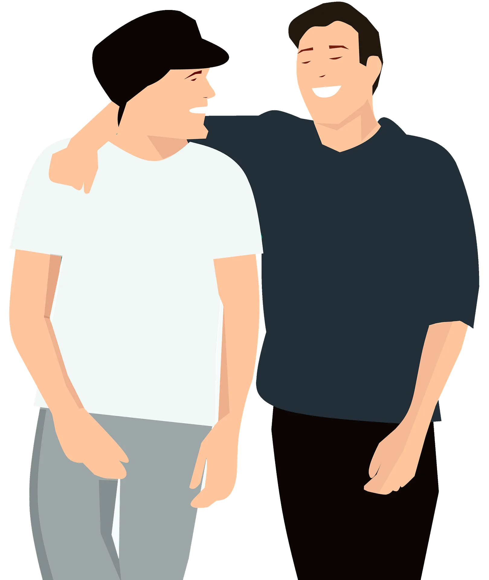 Two Friends Sharing a Moment of Comfort and Support Clipart Illustration