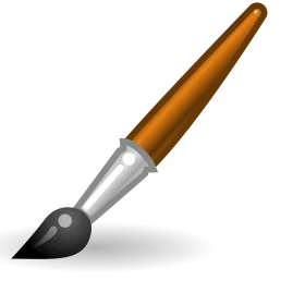 Artistic Paintbrush Clipart: Elegant Design with Bronze and Silver Tones