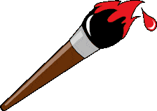 Classic Paintbrush Clipart with Bold Red Paint Dripping from Tip