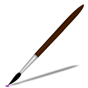 Elegant Brown and Silver Artist Paintbrush Clipart for Creative Design