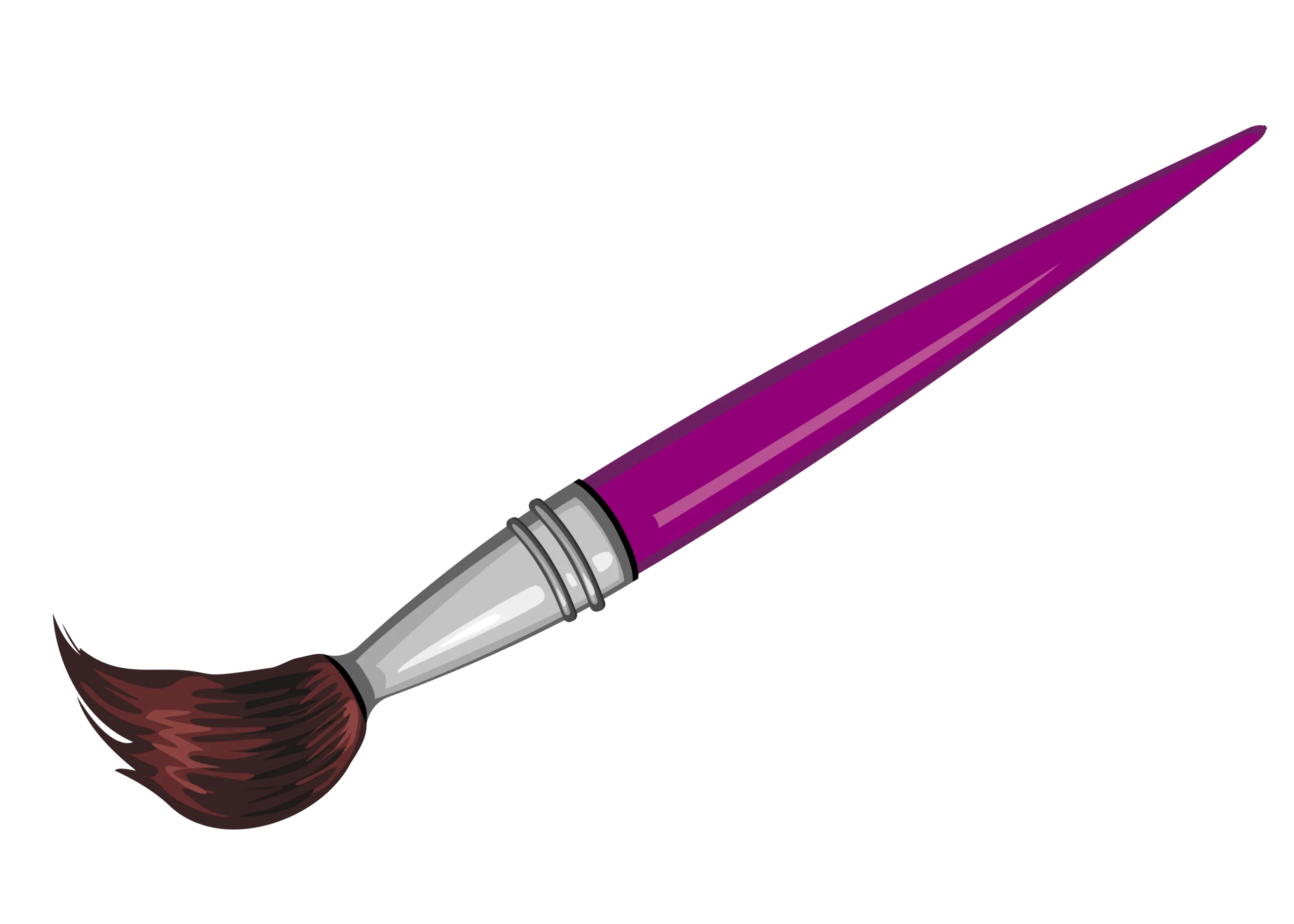 Elegant Magenta and Silver Professional Paintbrush Clipart Design