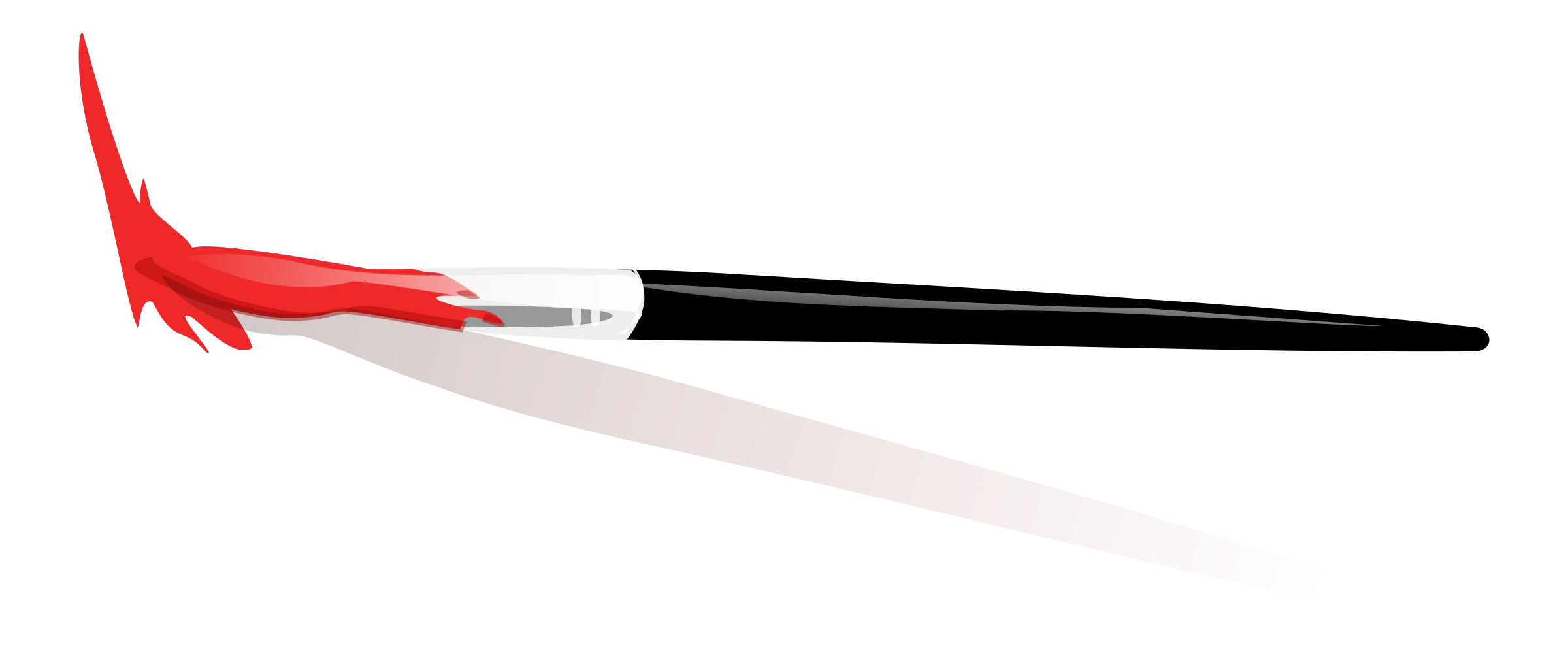 Elegant Red and Black Calligraphy Paintbrush Clipart with Sleek Design