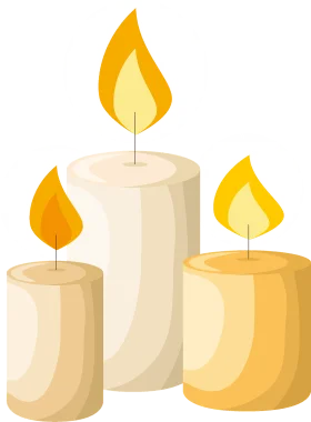 Elegant Trio of Soft-Toned Candles Burning Bright Peaceful Clipart Illustration