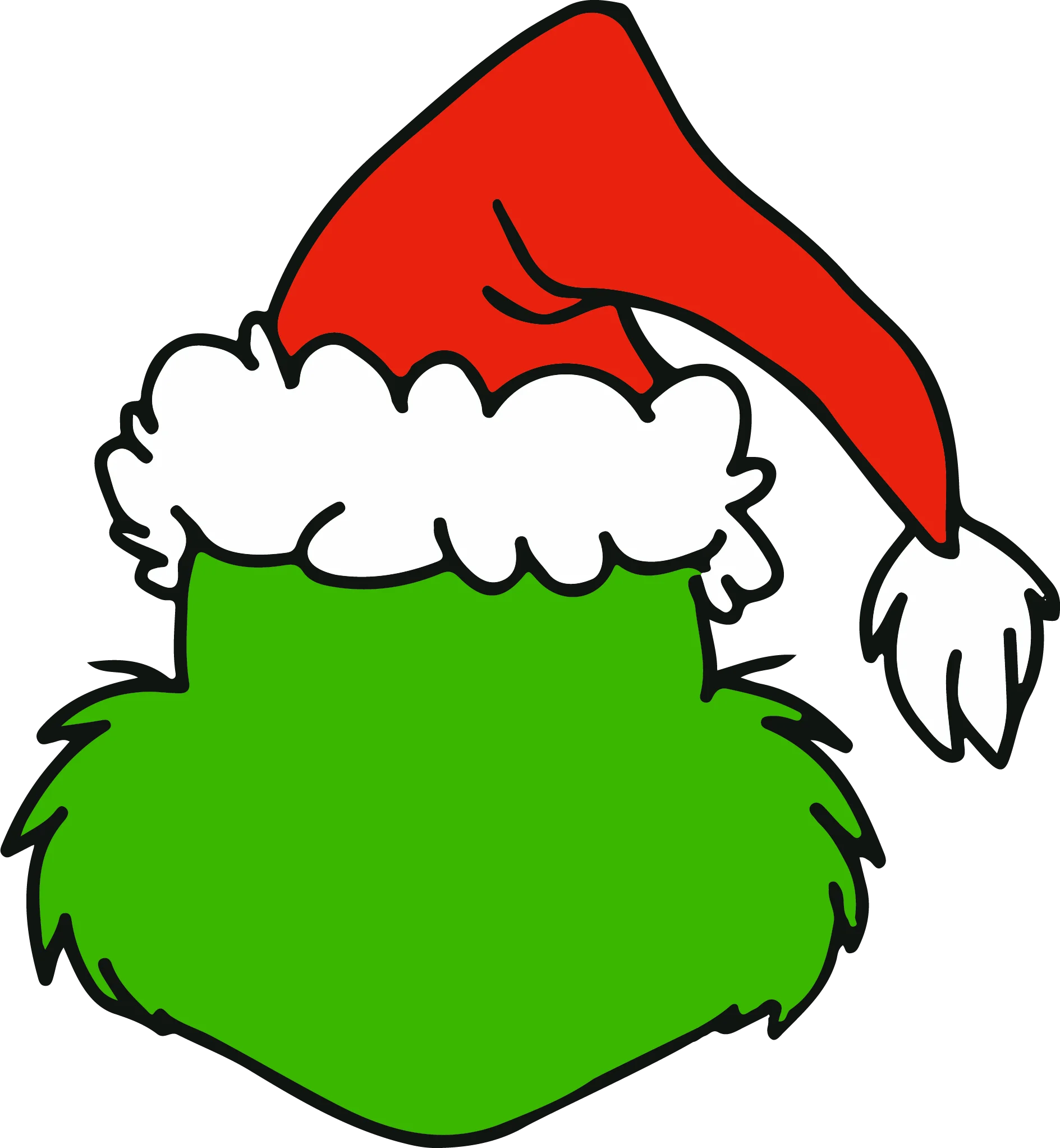 Festive Green Grumpy Character Santa Hat Clipart Design