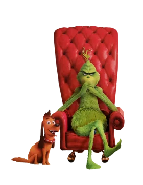 Festive Grinch and Loyal Companion Clipart: A Whimsical Holiday Scene