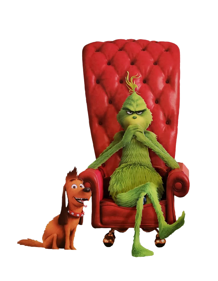 Festive Grinch and Loyal Companion Clipart: A Whimsical Holiday Scene