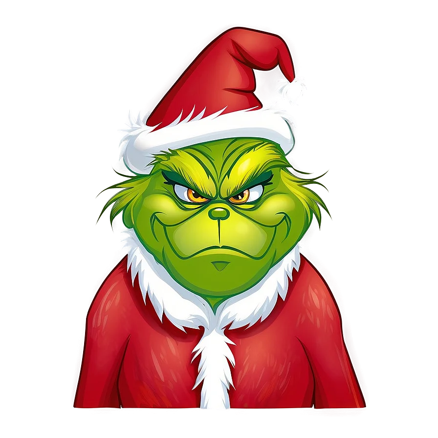 Grumpy Green Christmas Character Grinch Festive Clipart Design