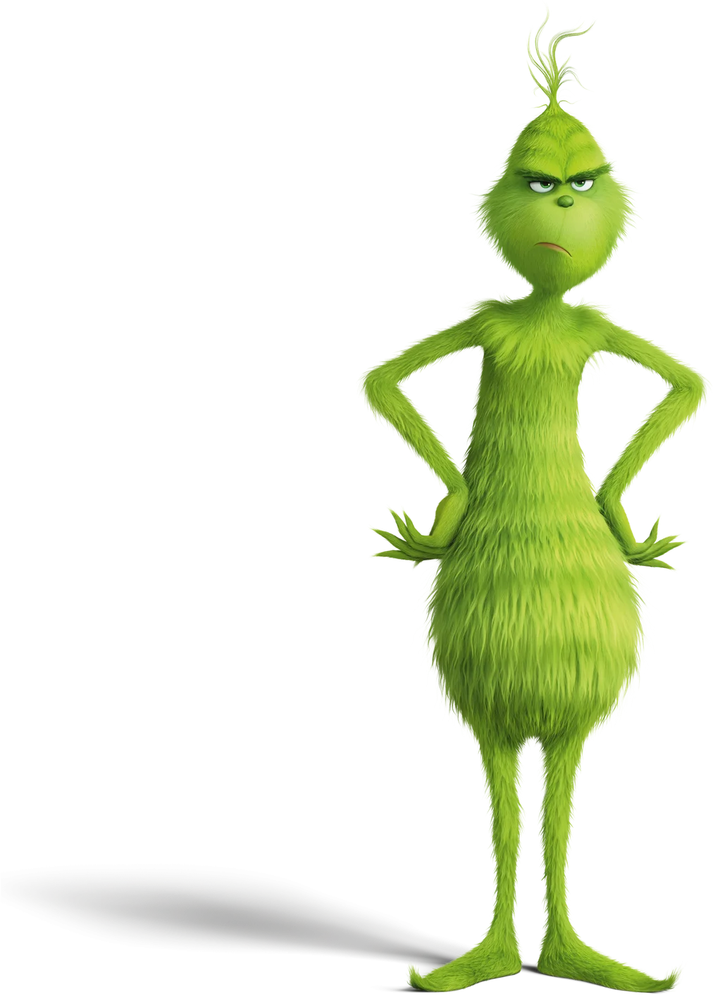 Grumpy Green Grinch Character Clipart Standing in Animated Style
