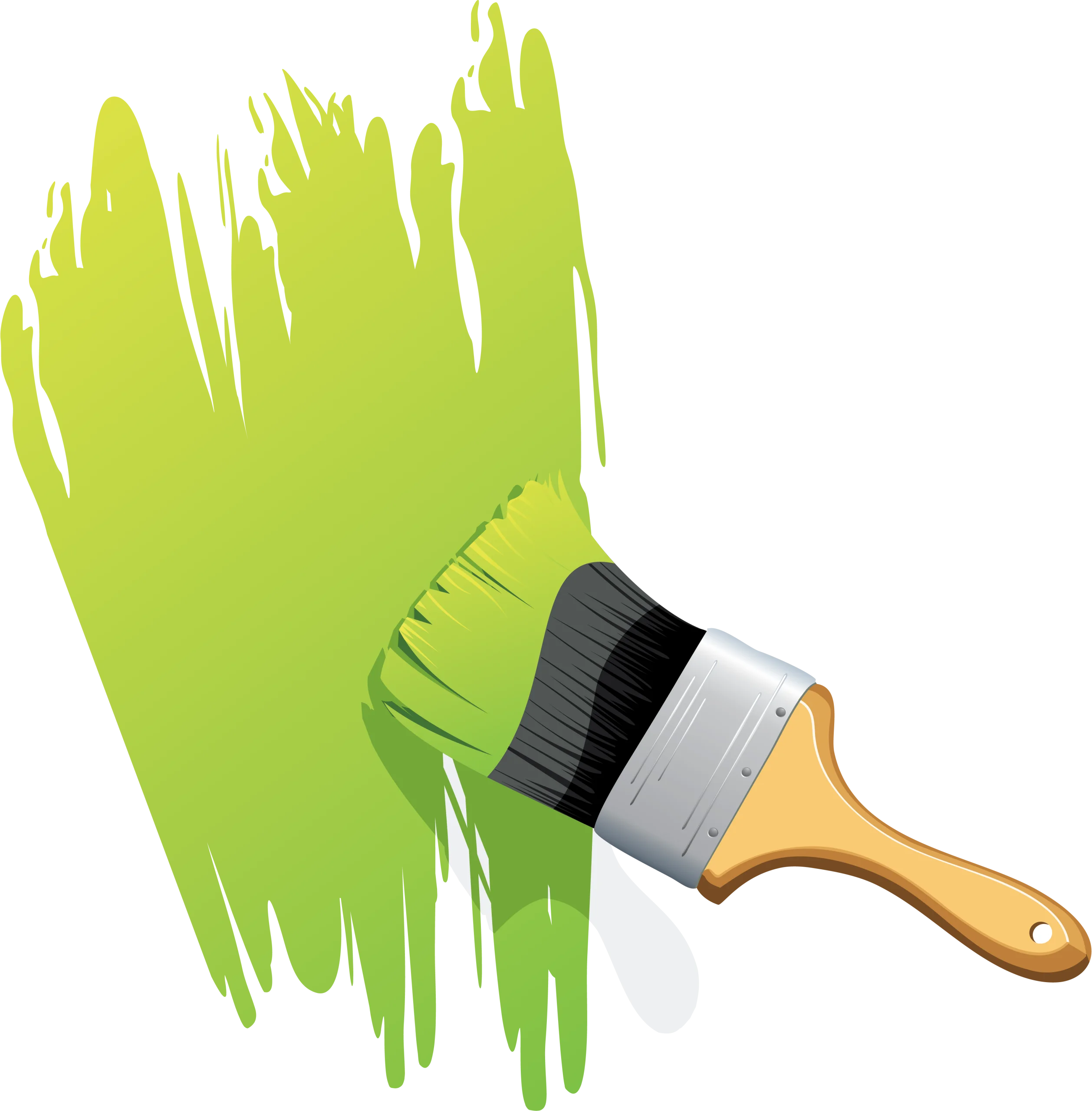 Lime Green Paint Brush Clipart Illustrating Creative Artistic Expression
