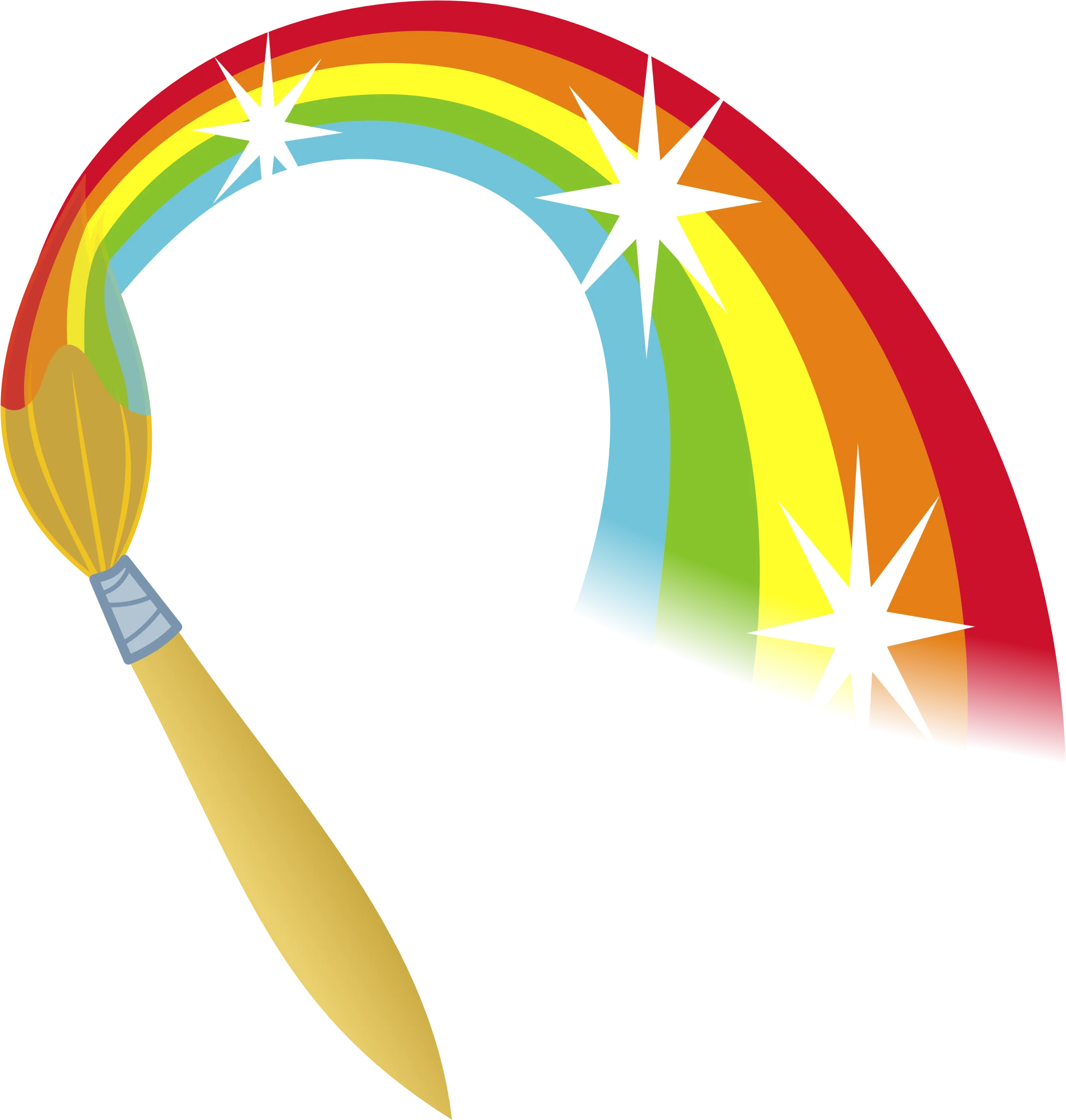 Magical Rainbow Paintbrush Clipart Creating Colorful Artistic Expression