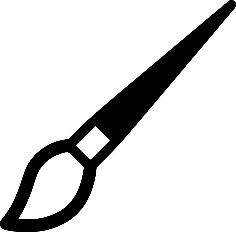 Minimalist Paint Brush Clipart - Simple Artistic Illustration Design Element