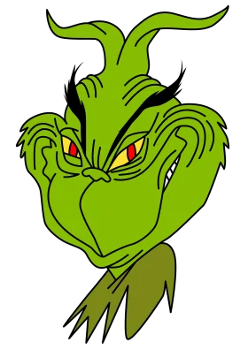 Mischievous Green Character Clipart: The Classic Holiday Anti-Hero