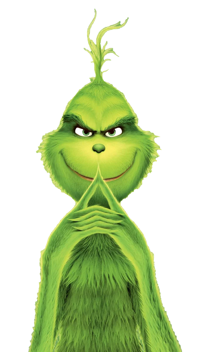 Mischievous Green Character Clipart: The Classic Holiday Grump's Sly Expression