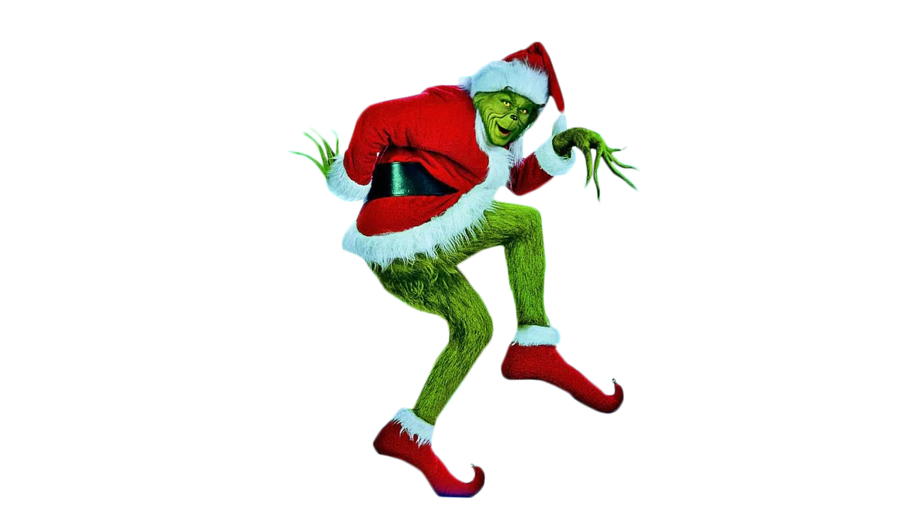 Mischievous Green Character in Santa Outfit - Holiday Grinch Clipart Design