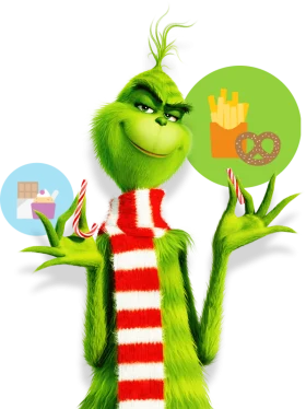 Mischievous Green Grinch Character Whimsical Holiday Clipart Design