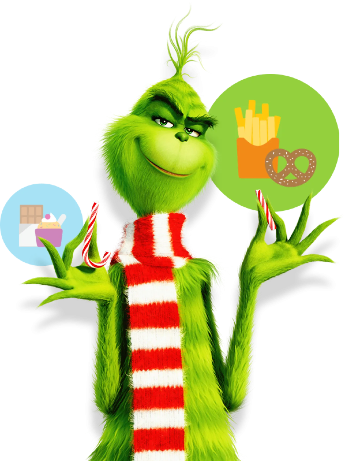 Mischievous Green Grinch Character Whimsical Holiday Clipart Design