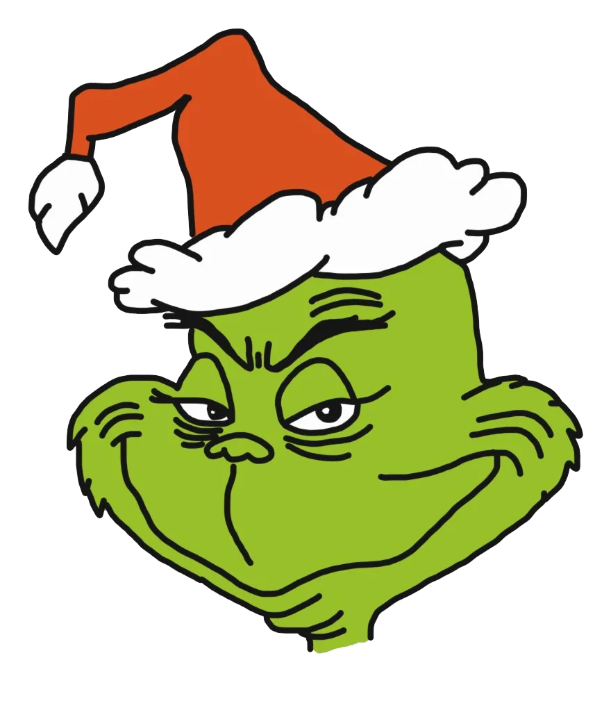 Mischievous Green Holiday Character Grinch Festive Clipart Design