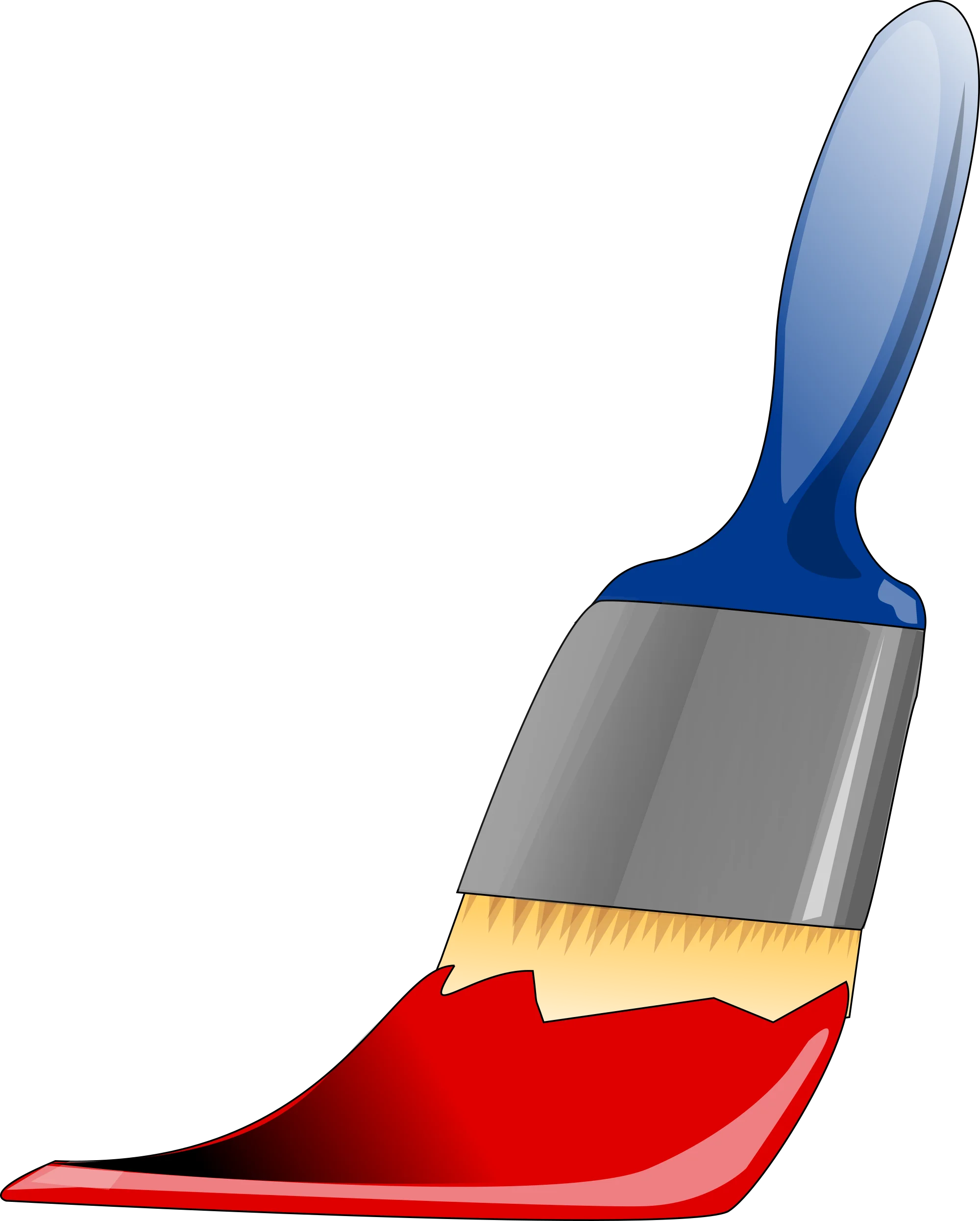 Professional Blue and Gray Paintbrush Clipart with Bold Red Paint Stroke Design
