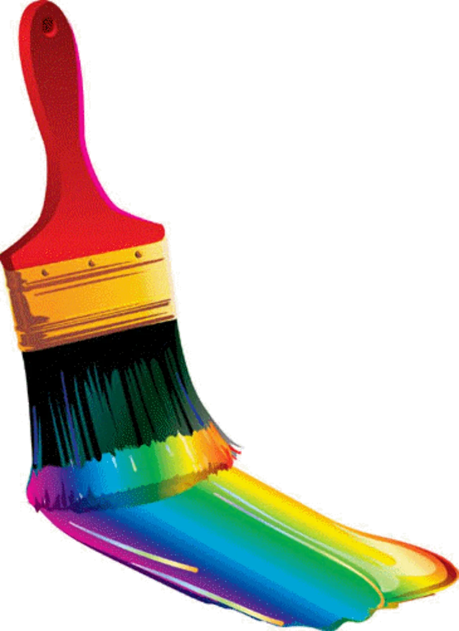 Rainbow Paintbrush Clipart: Colorful Artistic Expression of Creative Painting Tool