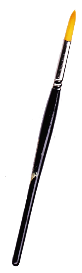 Sleek Black Professional Paintbrush Clipart with Bright Yellow Tip