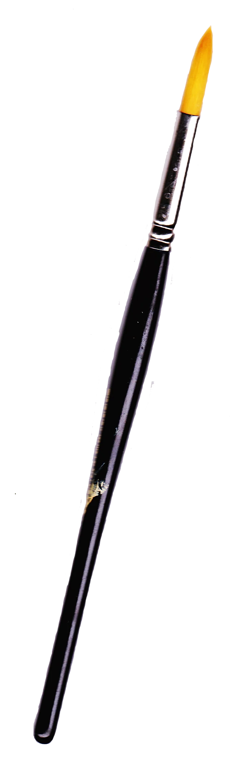 Sleek Black Professional Paintbrush Clipart with Bright Yellow Tip