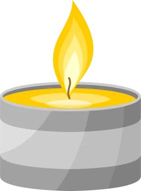 Soft Glowing Minimalist Candle Flame Clipart Design with Elegant Gray Tone