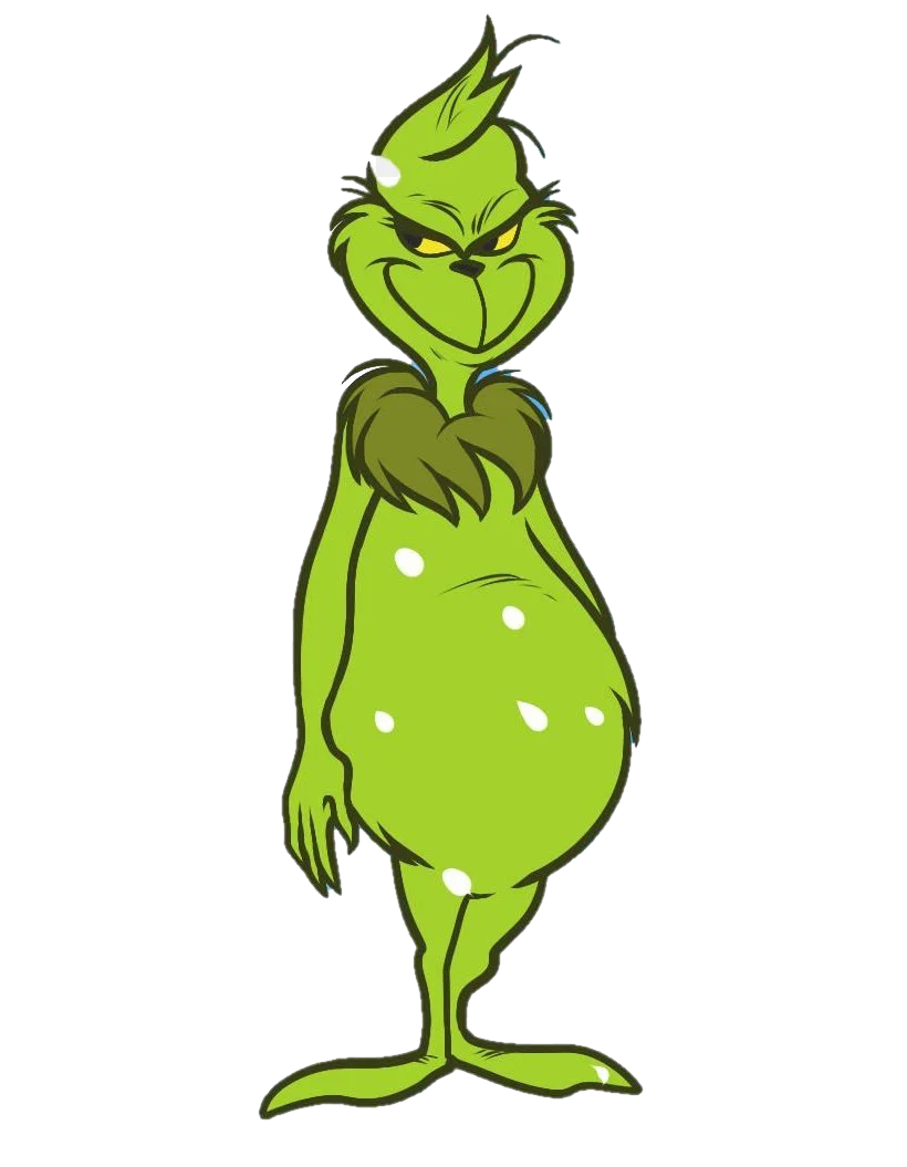 The Grinch Clipart: Mischievous Green Character from Whoville's Classic Tale