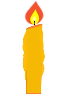 Golden Luminous Candle Clipart with Warm Flame Symbolizing Radiance and Light