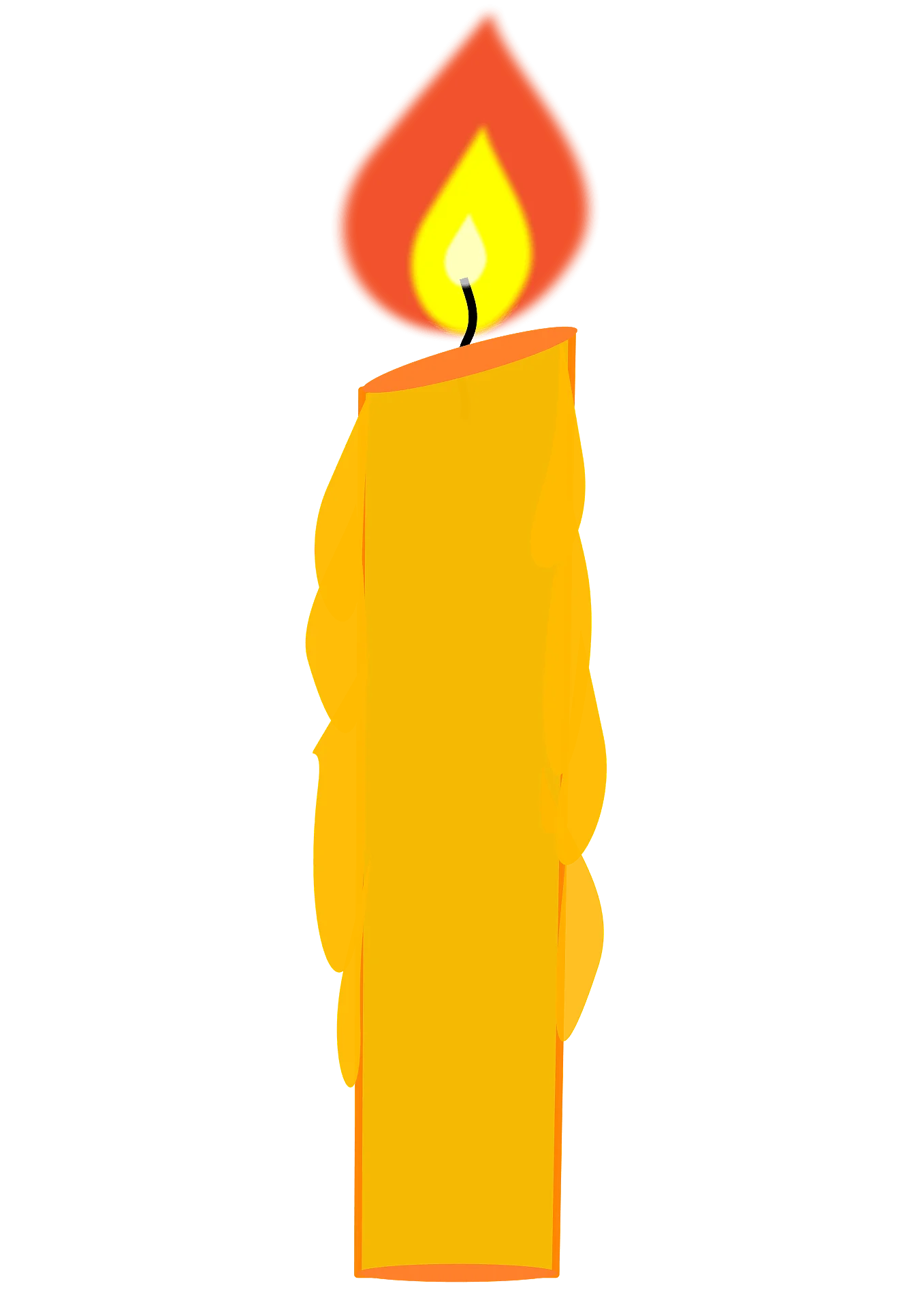 Golden Luminous Candle Clipart with Warm Flame Symbolizing Radiance and Light