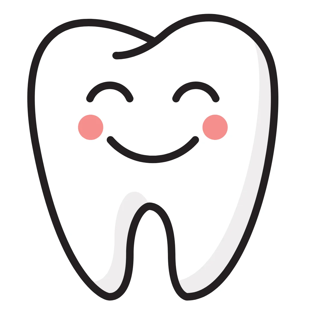 Adorable Smiling Tooth Clipart: Cute Dental Health Illustration with Cheerful Expression