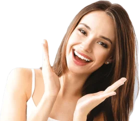Cheerful and Radiant Female Smile Clipart Illustration with Expressive Gesture