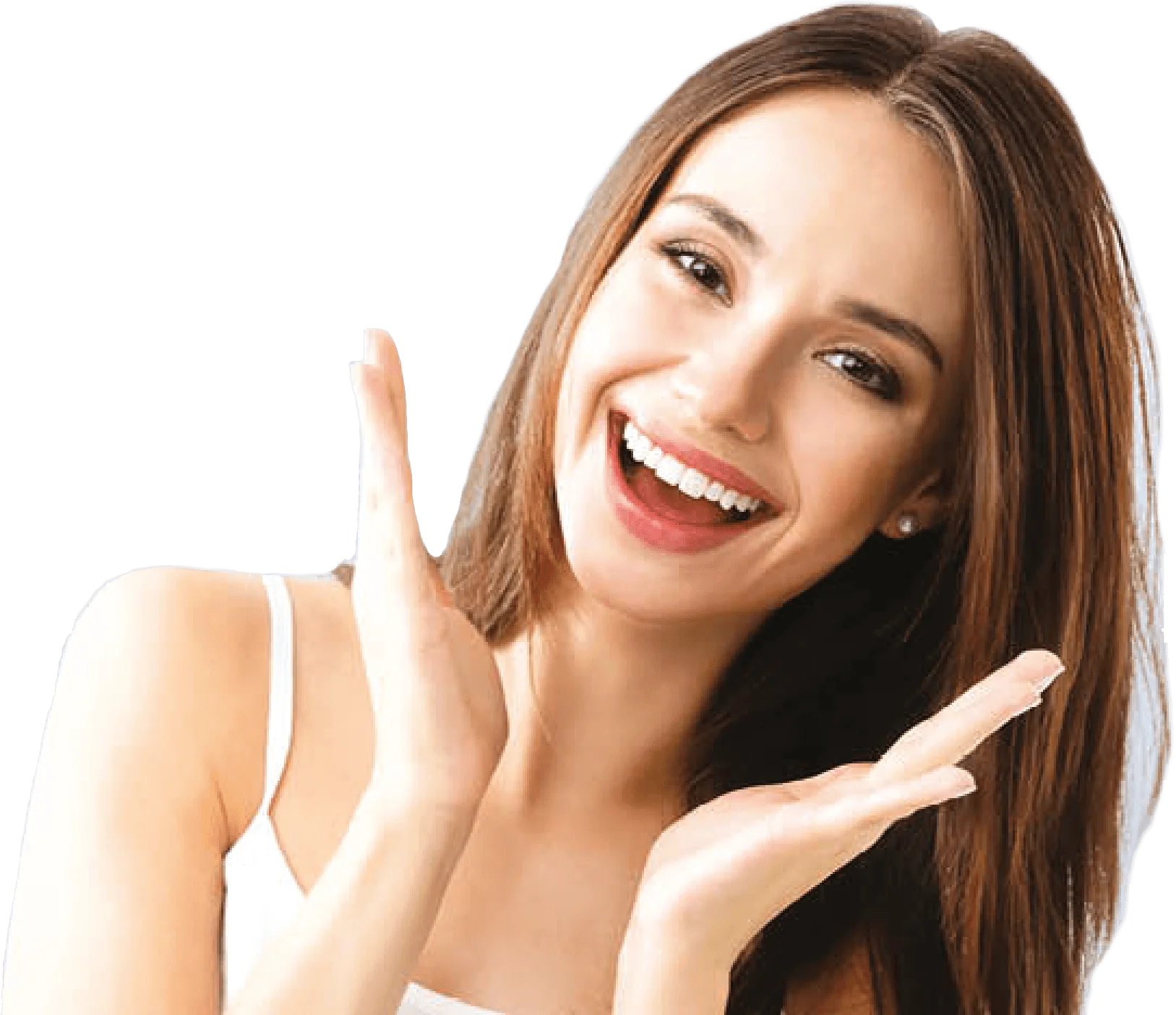 Cheerful and Radiant Female Smile Clipart Illustration with Expressive Gesture