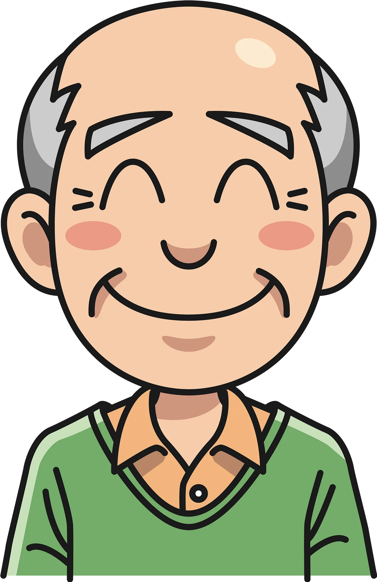 Cheerful Senior Gentleman Clipart with Warm and Friendly Expression