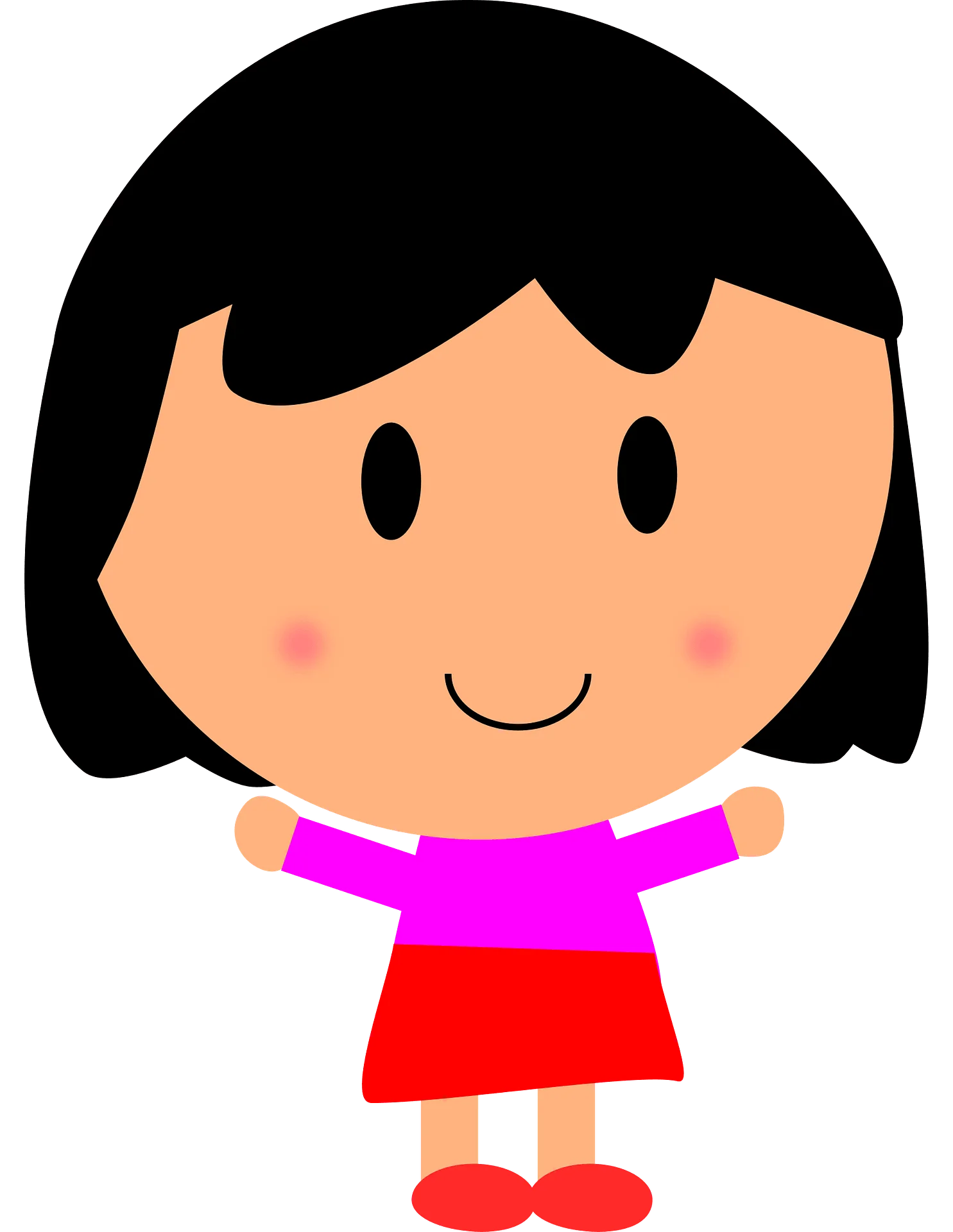 Cheerful Simple Cartoon Character Clipart with Friendly Expression