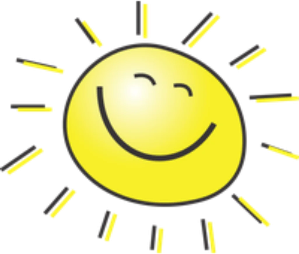 Cheerful Sunshine Clipart with Radiant Beam and Joyful Facial Expression