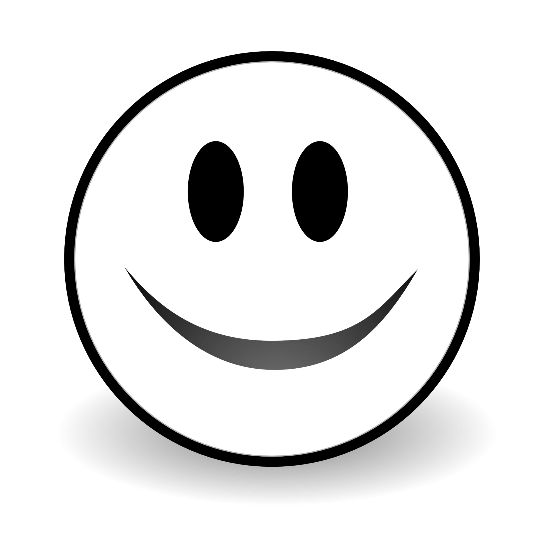 Classic Black and White Smiley Face Clipart Design with Cheerful Expression