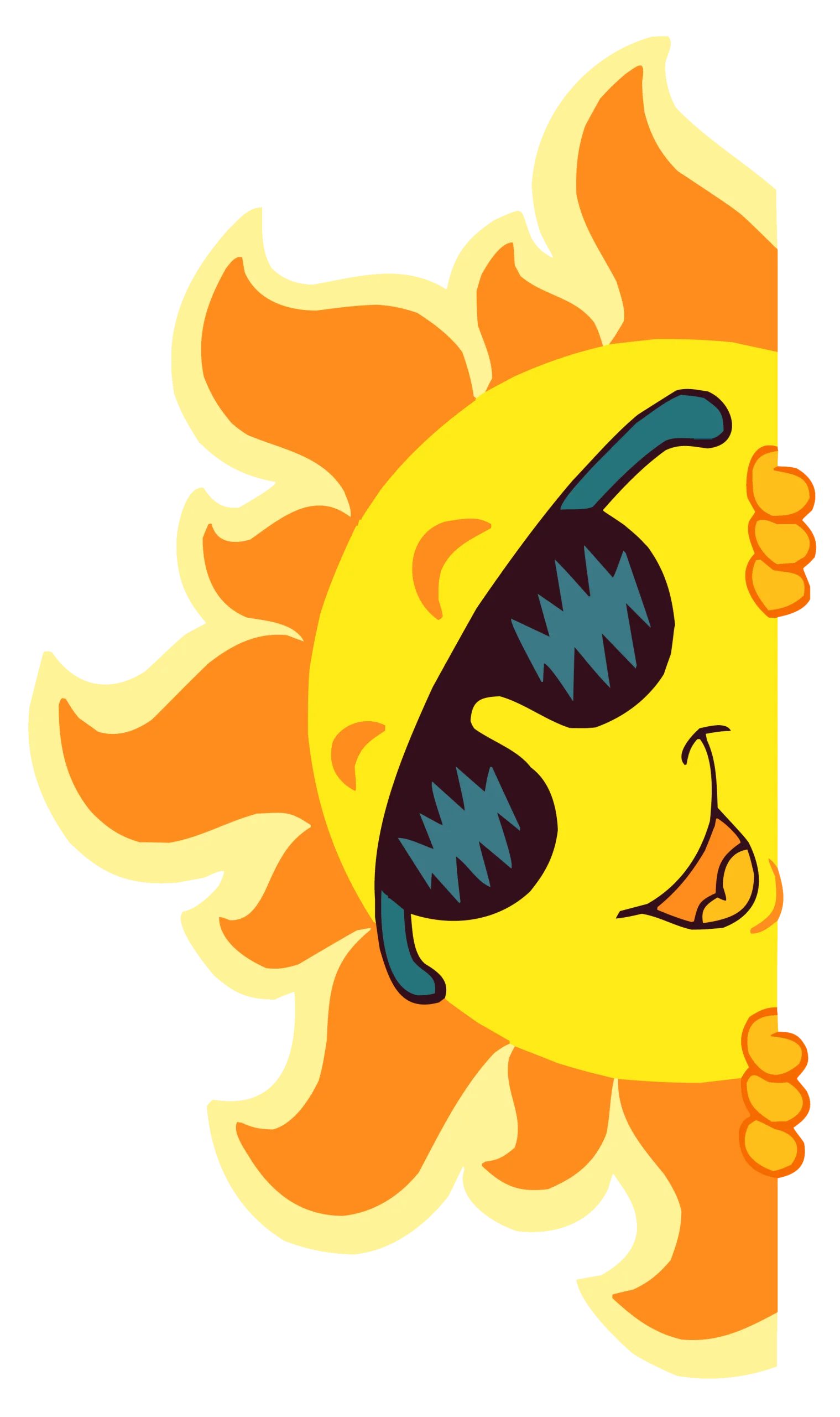 Cool Cartoon Sunshine Clipart: Cheerful Sun Wearing Funky Shades