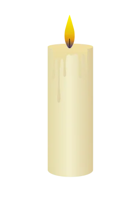 Elegant Tall Ivory Wax Candle Clipart with Soft Glowing Flame Illustration