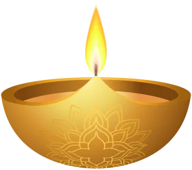 Golden Lotus Diya Flame Clipart: Ethereal Illumination of Spiritual Radiance