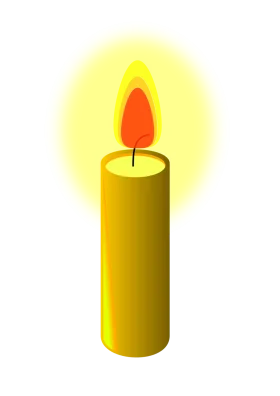 Illuminating Golden Candle Clipart with Warm Glowing Flame Design
