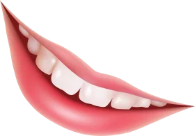 Radiant and Gleaming Dental Smile Clipart Illustration with Perfect White Teeth