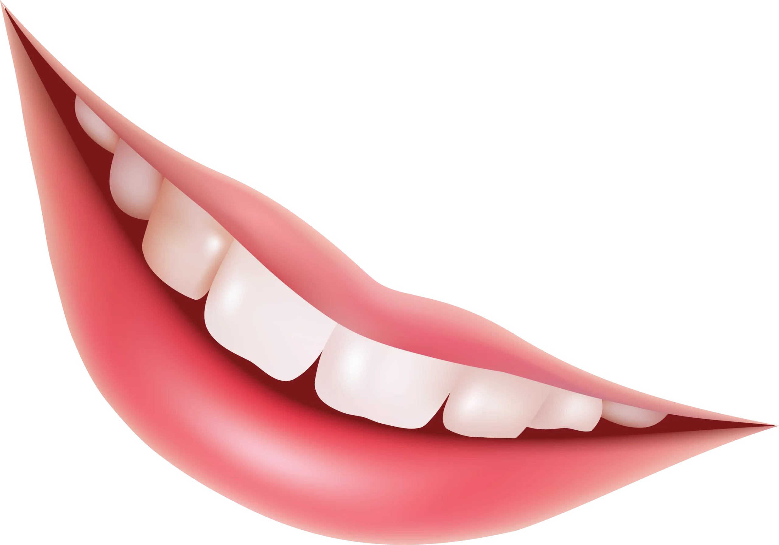 Radiant and Gleaming Dental Smile Clipart Illustration with Perfect White Teeth