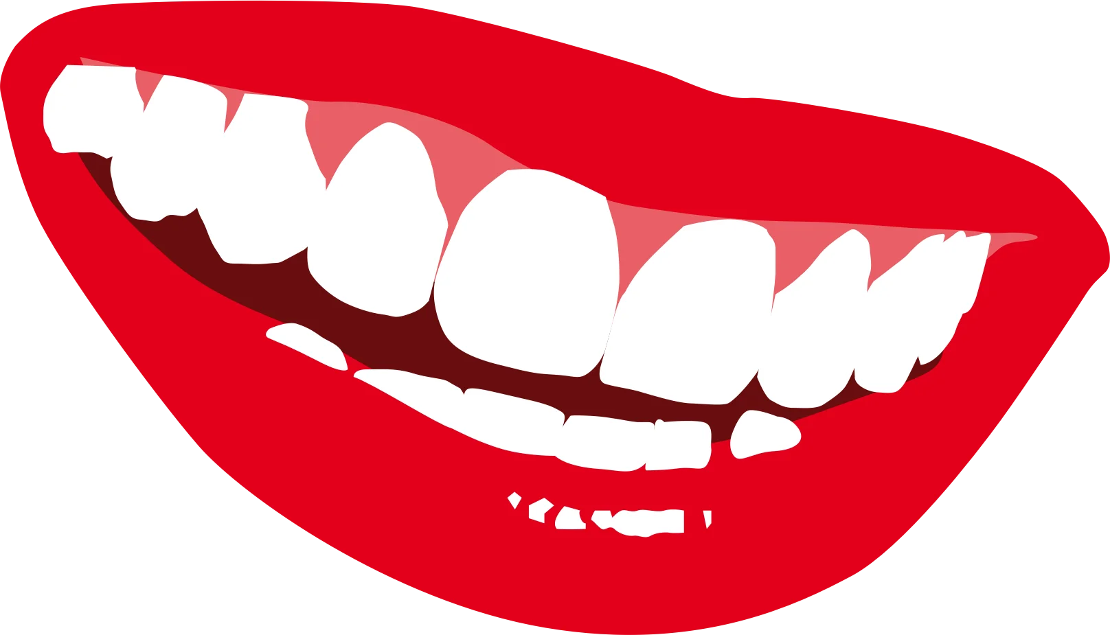 Radiant Red Lips Revealing Pearly White Teeth Smile Clipart Graphic