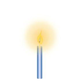 Serene Blue and Yellow Flame Candle Clipart Illustration with Soft Luminescence