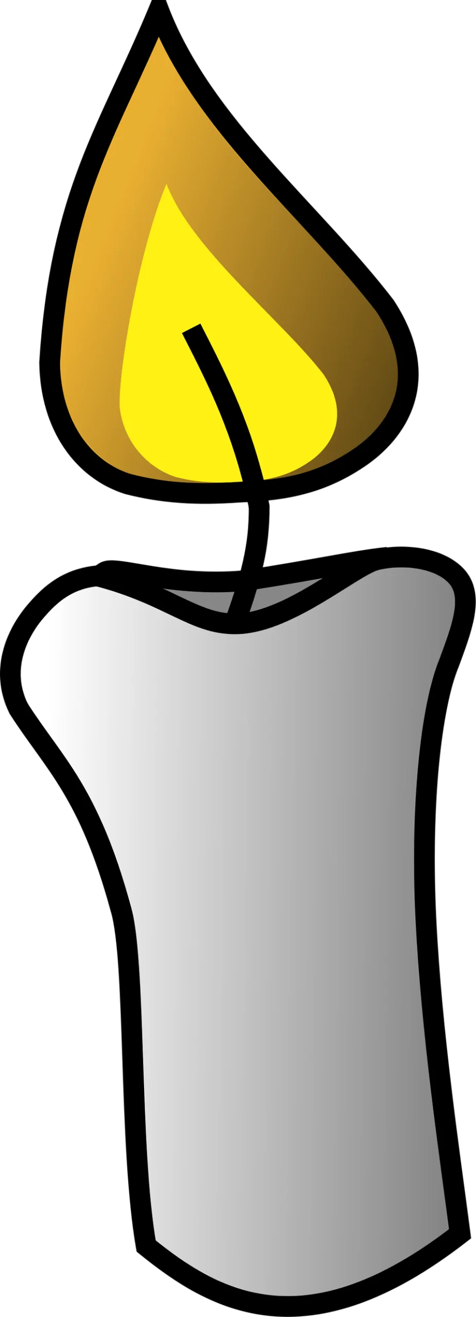 Simple and Elegant Gray Candle Flame Clipart Design for Various Projects